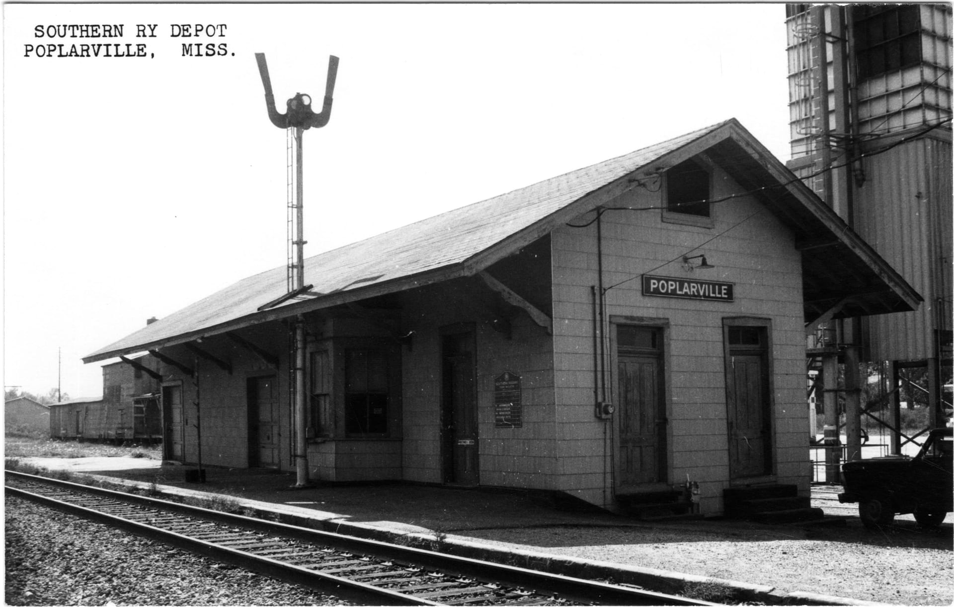 The Southern Railway depot at Poplarville, the line that brought the town into being.